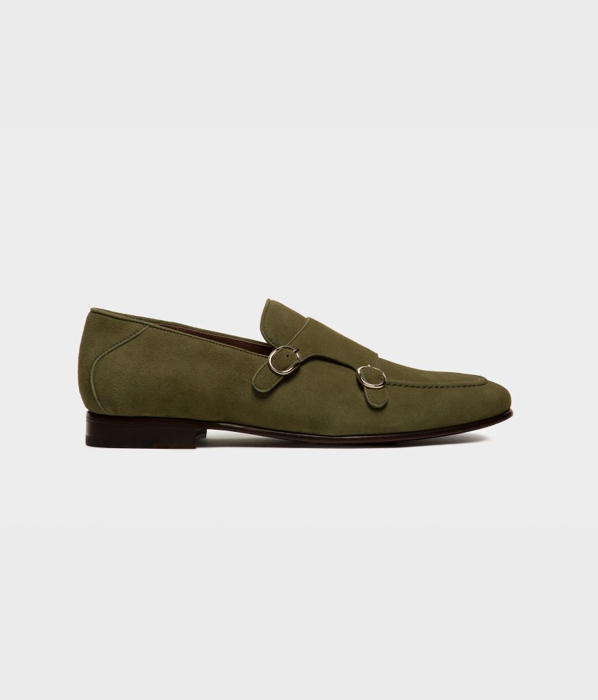 Double buckle flexible loafers